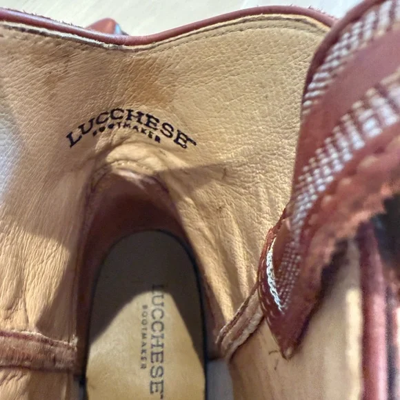 NWT Lucchese Tan Leather Cowboy Boots - Picture 3 of 6